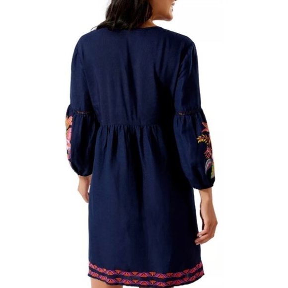Tommy Bahama Navy Dress with Red Embroidery - Picture 7 of 8